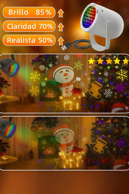 Proyector Reflector De Figuras De Navidad Giratorias.