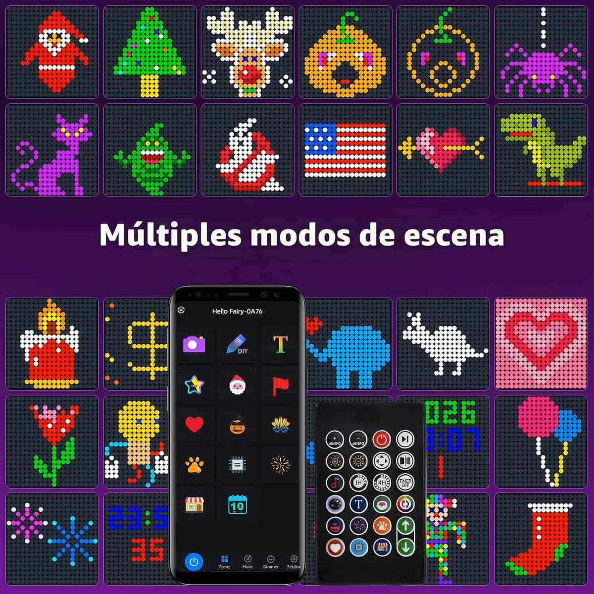 Malla De Navidad Inteligente Control  App Forma Figuras