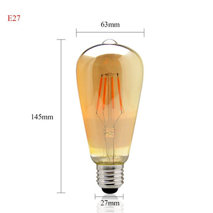 Bombillo Vintage Edison Led Ambar Pera.  Exito Corp