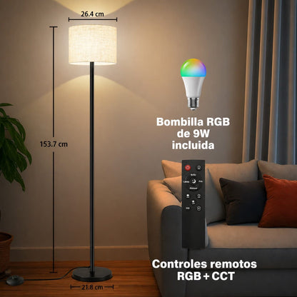 Lámpara De Piso Pie Inteligente Moderna Con Bombillo