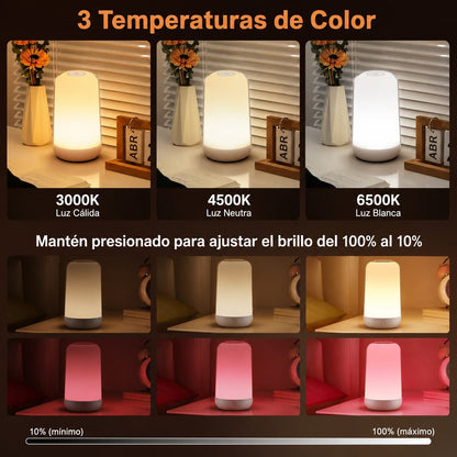 Lámpara Led Mesa Táctil Recargable Control Bebe