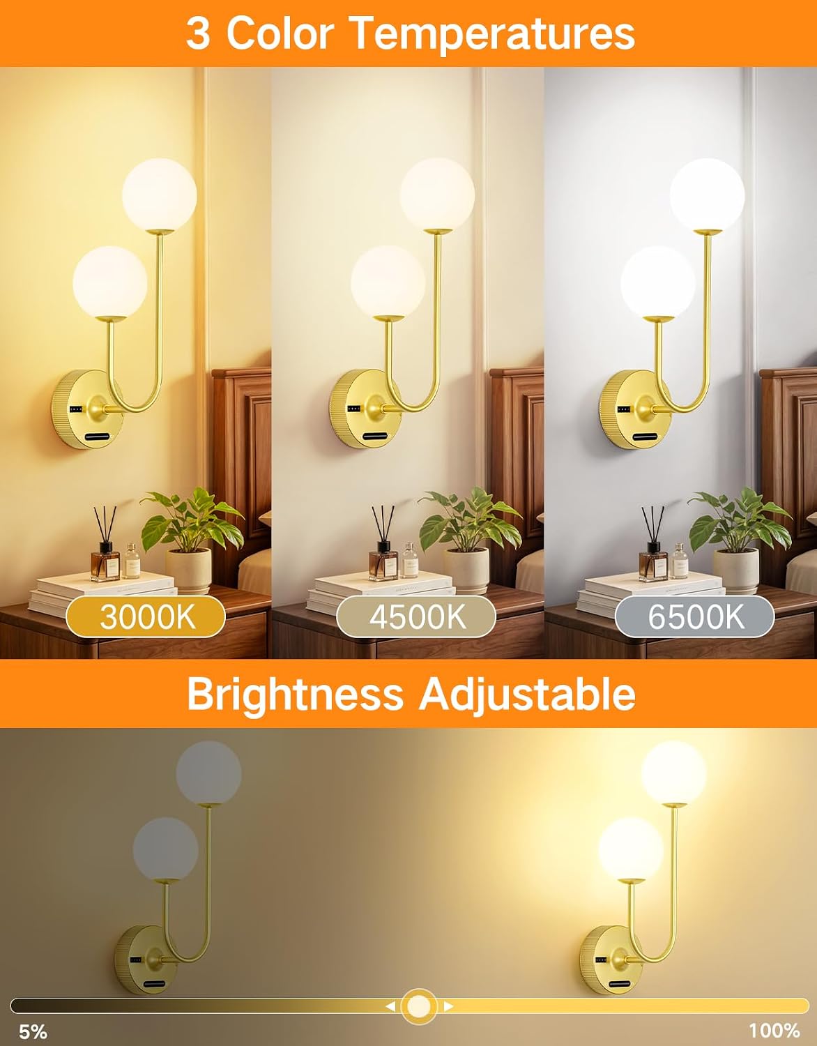 Lámpara Aplique Pared Led Recargable Con Control Remoto