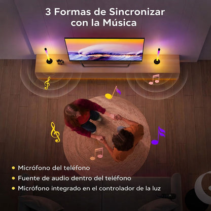 Barras De Luz Led Inteligente Con Sensor Sonido Ritmo Gamer