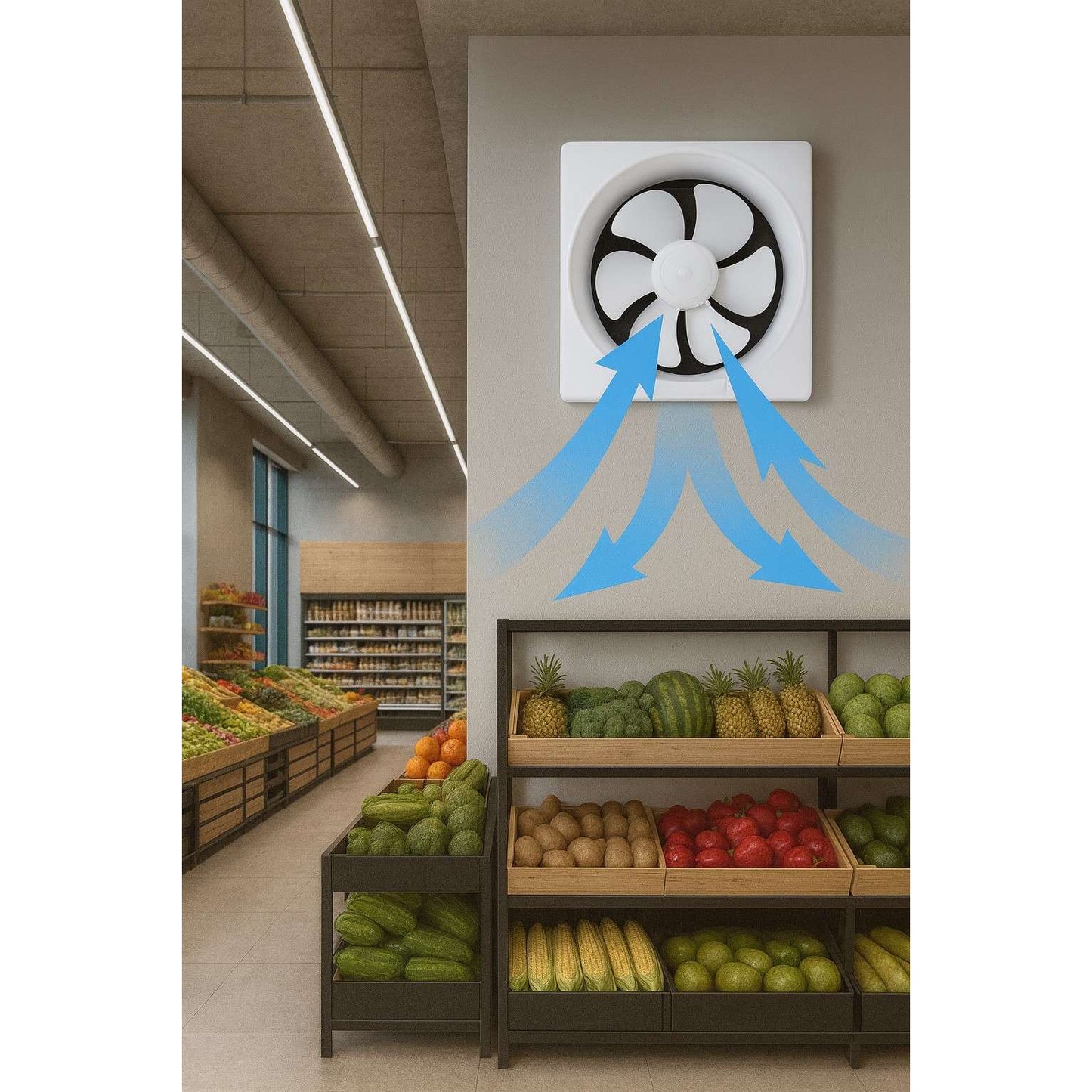 Extractor De Aire, Olores Para Baño Cocina Industrial 12pulg Blanco