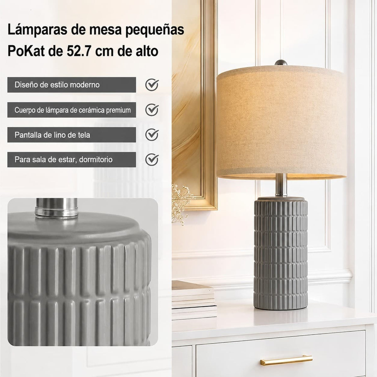 Lámpara De Mesa Escritorio Decorativa Con Caperuza
