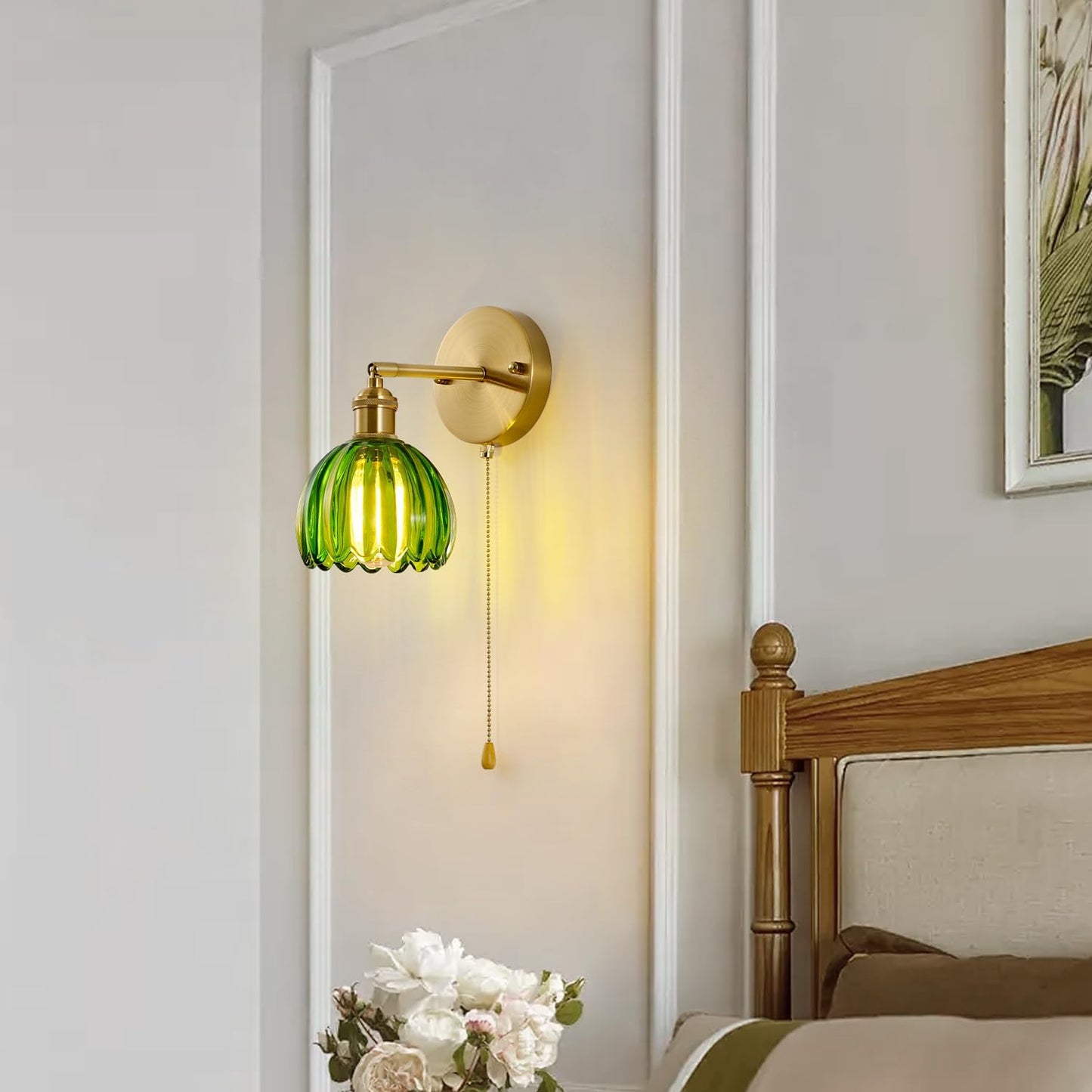 Lampara Aplique De Pared Cristal Vintage Inalambrica