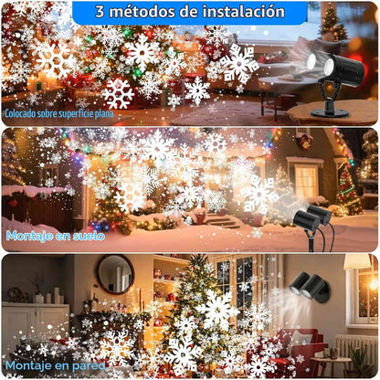 Proyector Reflector De Figuras De Navidad Giratorias.
