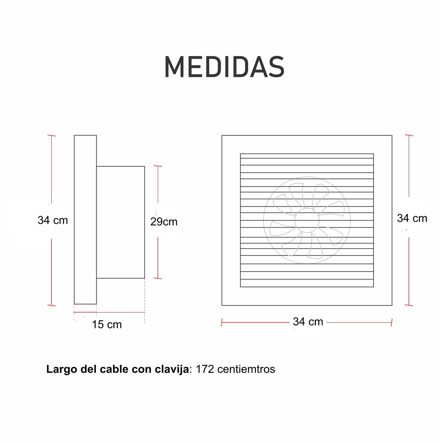 Extractor De Aire Industrial Para Baño, Cocina. 10 Pulgadas Blanco