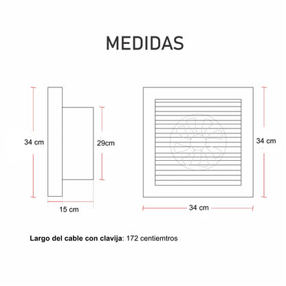 Extractor De Aire Industrial Para Baño, Cocina. 10 Pulgadas Blanco