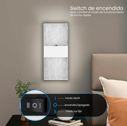 Lámpara De Pared Inhalambrica Tactil Moderna.