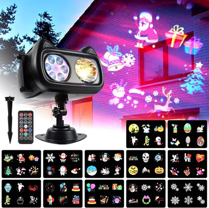 Proyector Reflector Figuras De Navidad Giratorias Multicolor