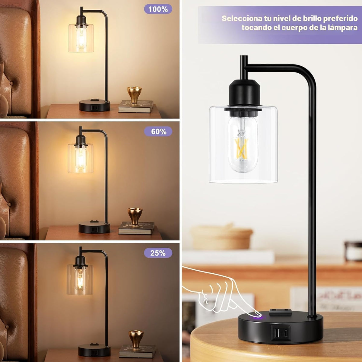 Lámpara De Mesa De Noche Moderna.