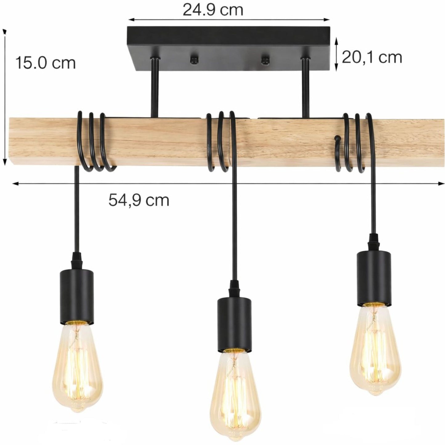 Lampara De Techo Colgante Industrial Estilo Rustico