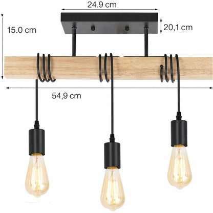 Lampara De Techo Colgante Industrial Estilo Rustico