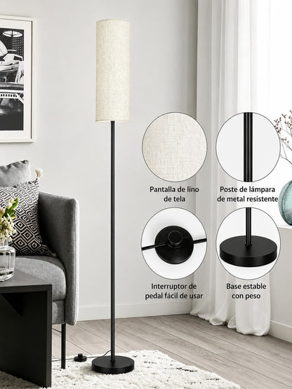 Lámpara De Piso Pie Moderna Con Caperuza Para Sala