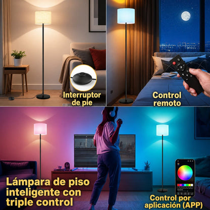 Lámpara De Piso Pie Inteligente Moderna Con Bombillo