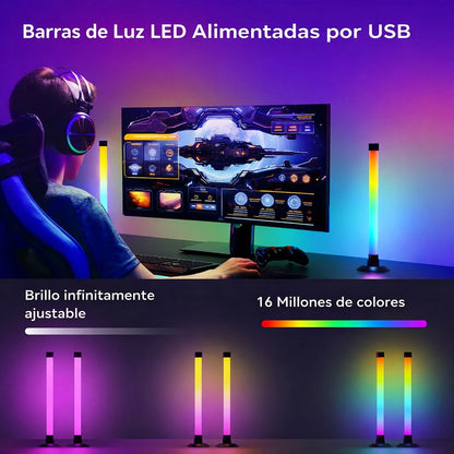 Barras De Luz Led Inteligente Con Sensor Sonido Ritmo Gamer
