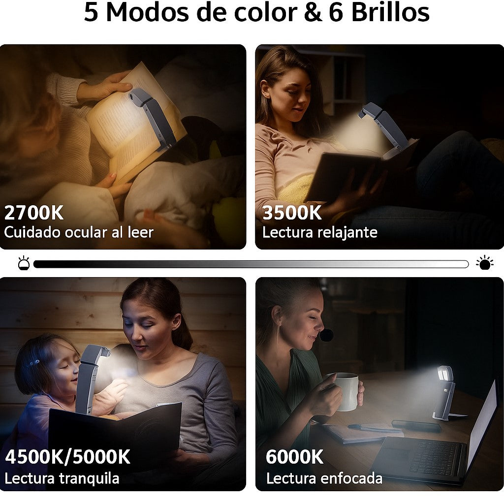 Lampara De Mesa De Clip Para Lectura De Libros, Etc.
