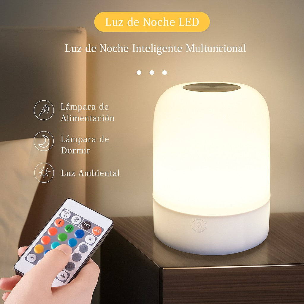 Lámpara Led Mesa Táctil Despertador Recargable Control Bebe