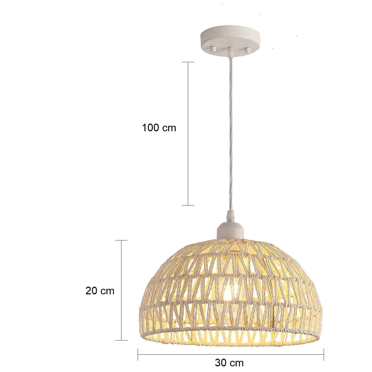 Lámpara De Ratán Colgante Decorativa Modelo Roma 2