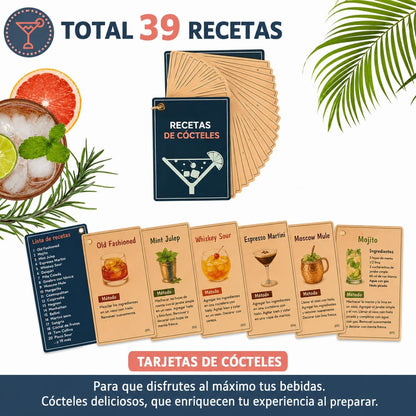 Kit Coctelero Profesional 22 Piezas Acero Inoxidable Premium