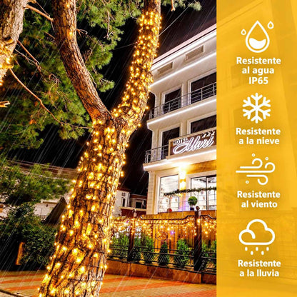 Luces Navidad 500 LED 50 Metros Solar Exterior Control