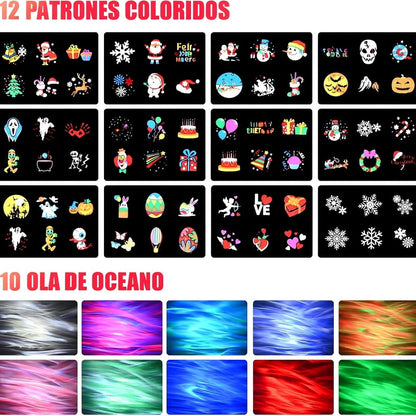 Proyector Reflector Figuras De Navidad Giratorias Multicolor