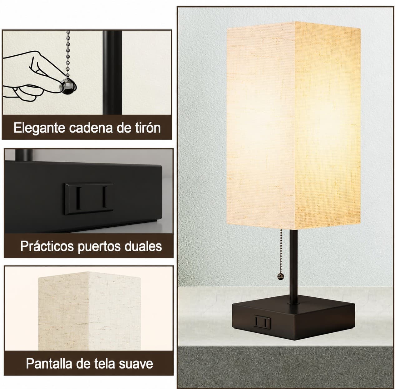 Lámpara De Mesita De Noche Para Dormitorio