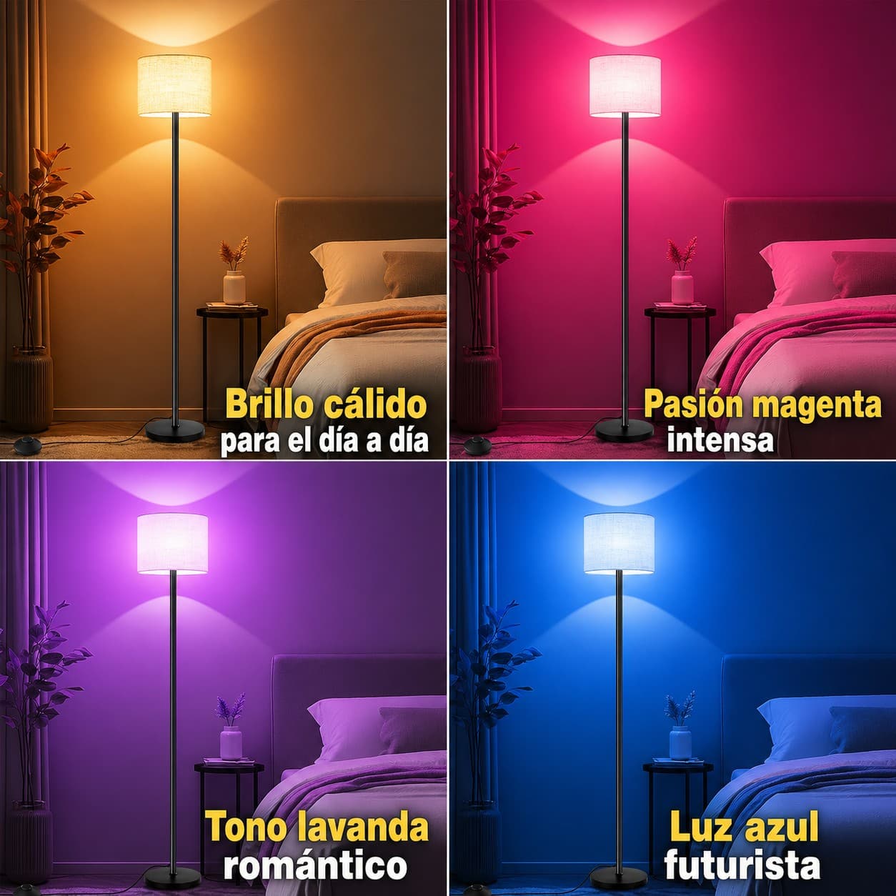 Lámpara De Piso Pie Inteligente Moderna Con Bombillo