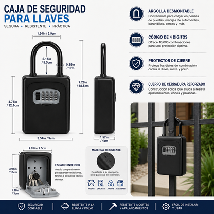 Porta Llaves De Pared Caja Seguridad Candado 100% Metálico