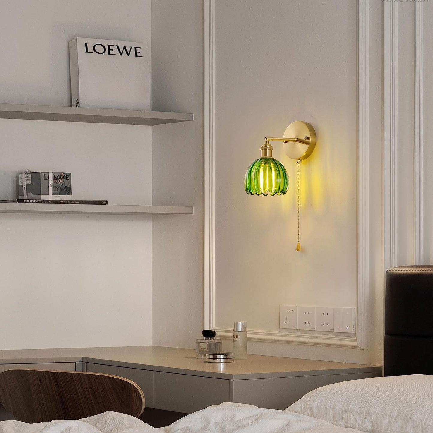 Lampara Aplique De Pared Cristal Vintage Inalambrica