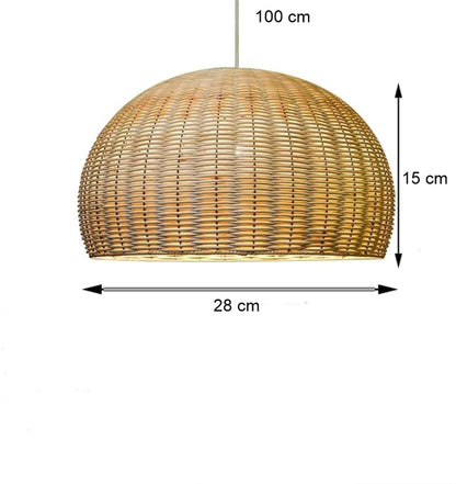 Lámpara De Techo Decorativa De Fibra Ratan Modelo Niza