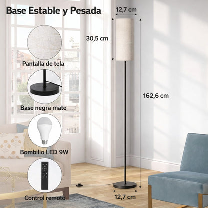 Lámpara De Piso Pie Moderna Con Caperuza Para Sala