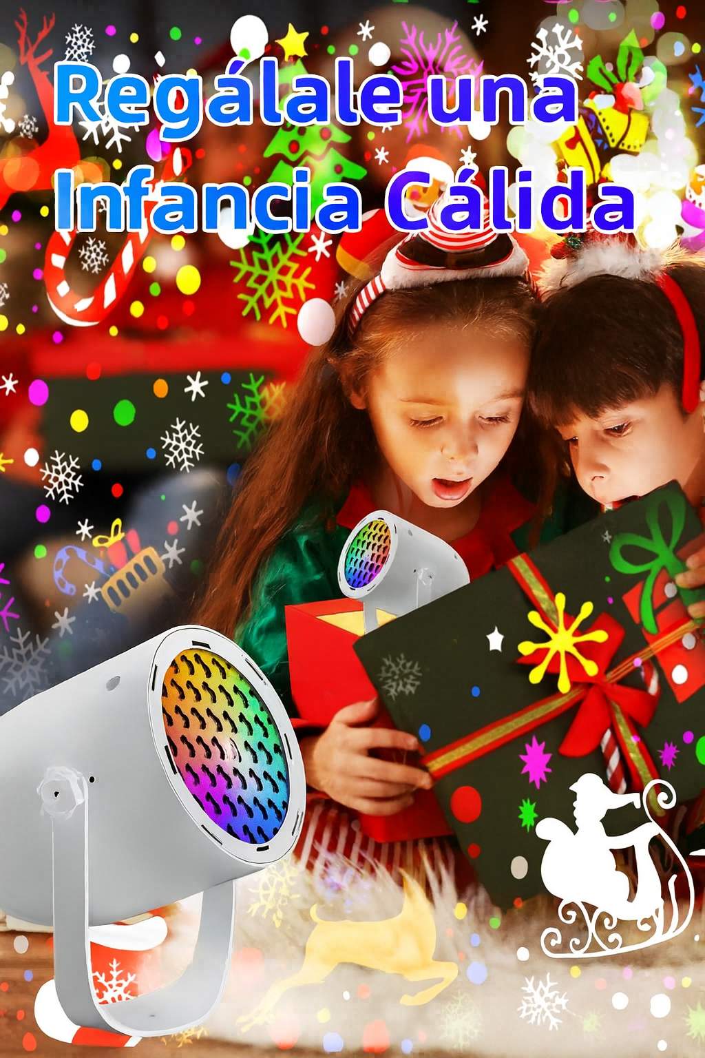 Proyector Reflector De Figuras De Navidad Giratorias.