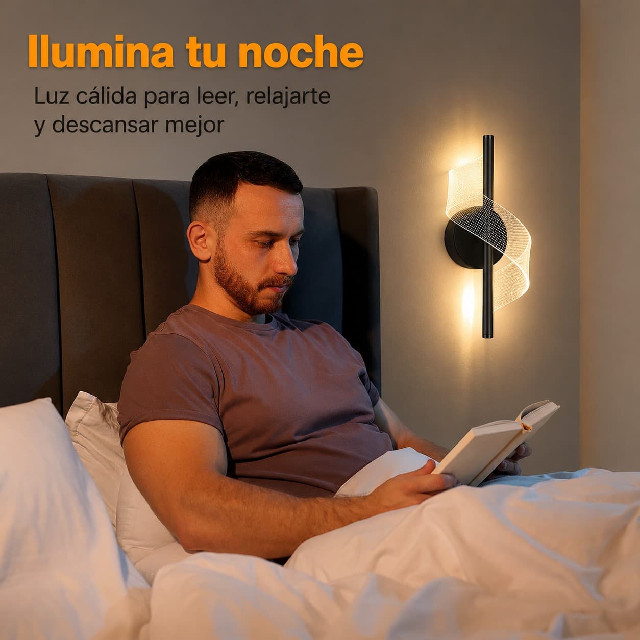 Lámpara De Pared Led Moderna Diseño Espiral 3 Tonos De Luz