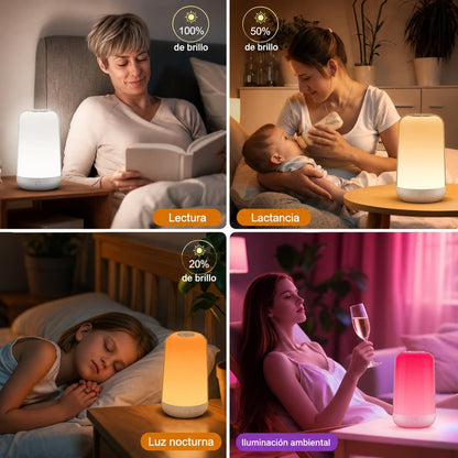Lámpara Led Mesa Táctil Recargable Control Bebe