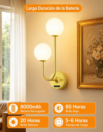 Lámpara Aplique Pared Led Recargable Con Control Remoto