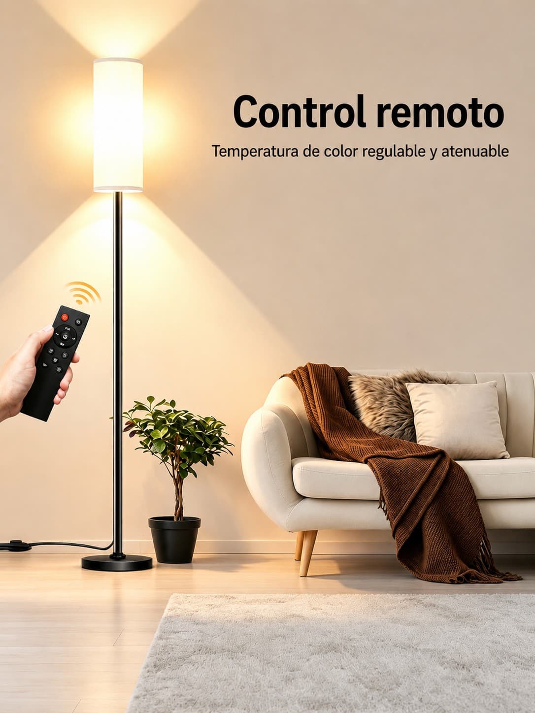 Lámpara De Piso Pie Moderna Con Caperuza Para Sala
