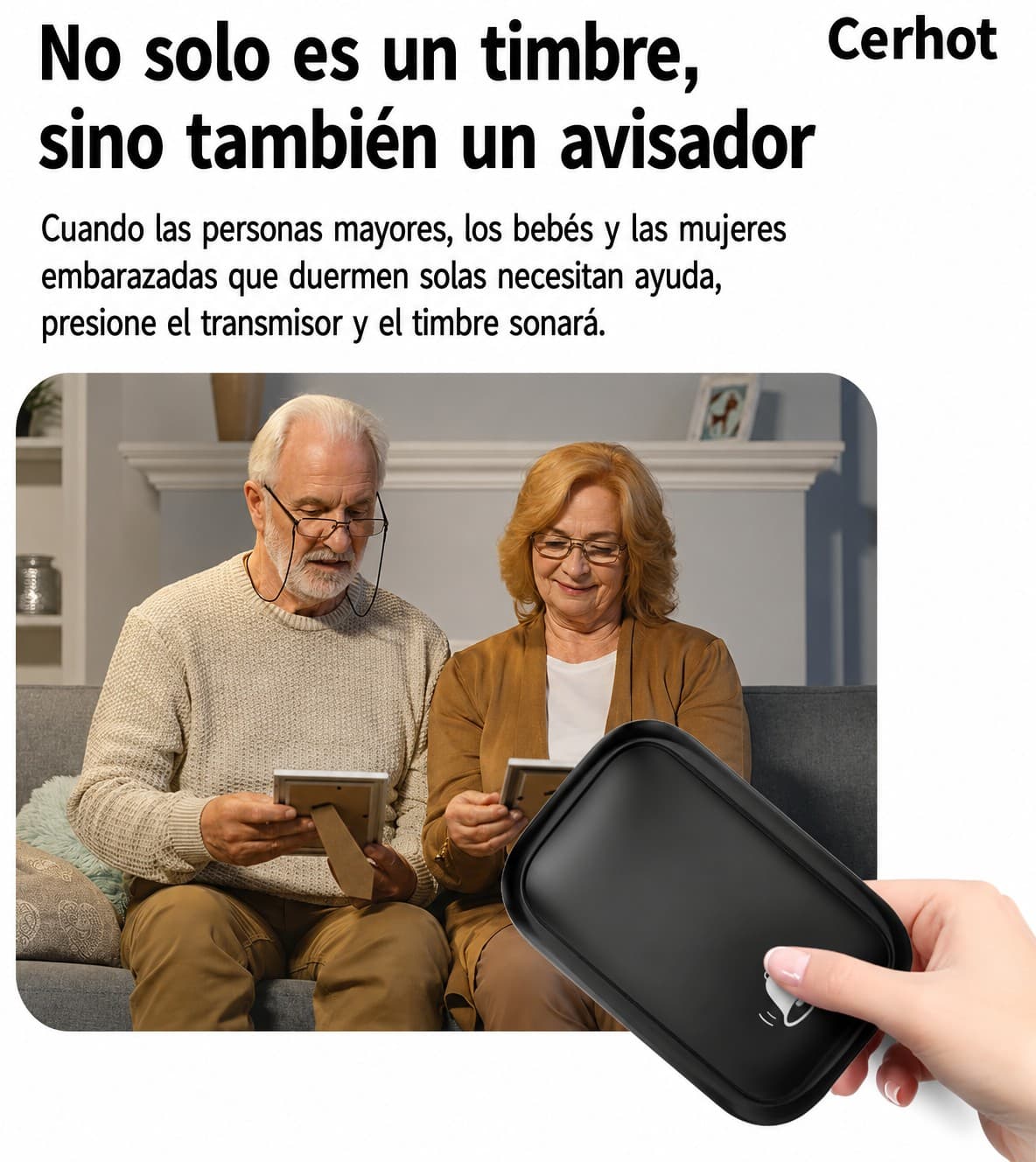 Timbre Inalámbrico Doble Autónomo. No Requiere Pila. Exito C