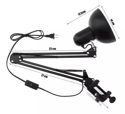 Lampara De Mesa Escritorio Brazo Flexible Tipo Prensa