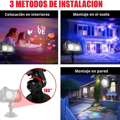 Proyector Reflector Figuras De Navidad Giratorias Multicolor