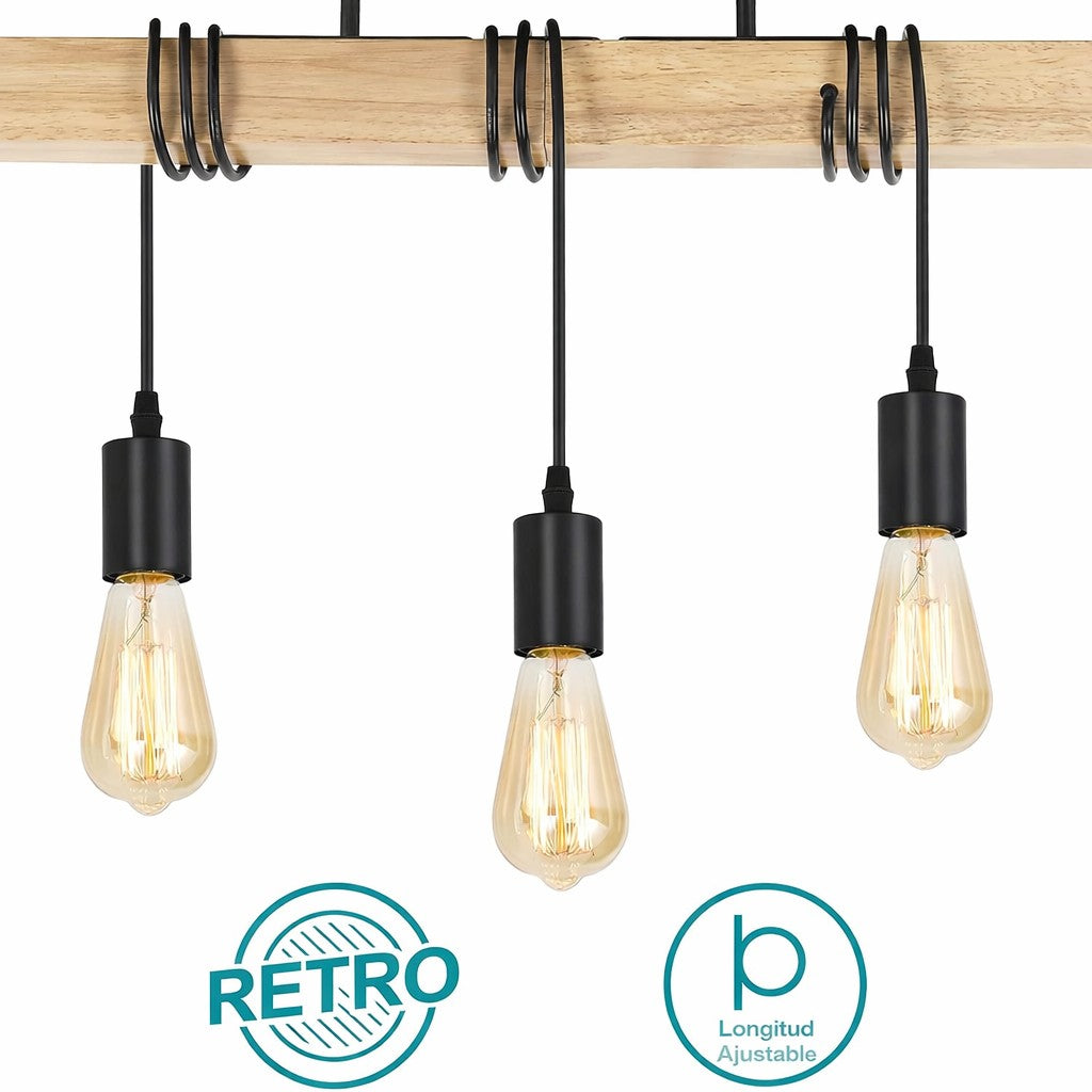 Lampara De Techo Colgante Industrial Estilo Rustico
