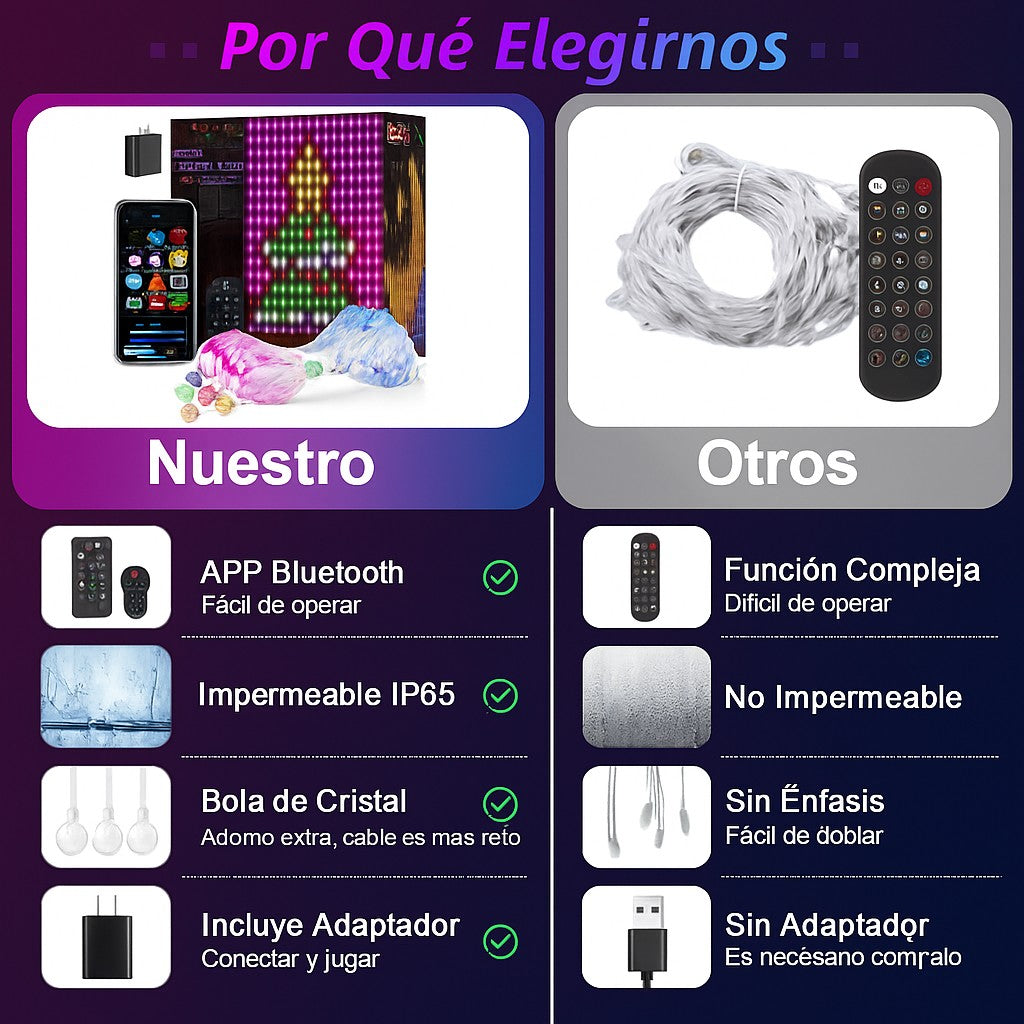 Malla De Navidad Inteligente Control  App Forma Figuras