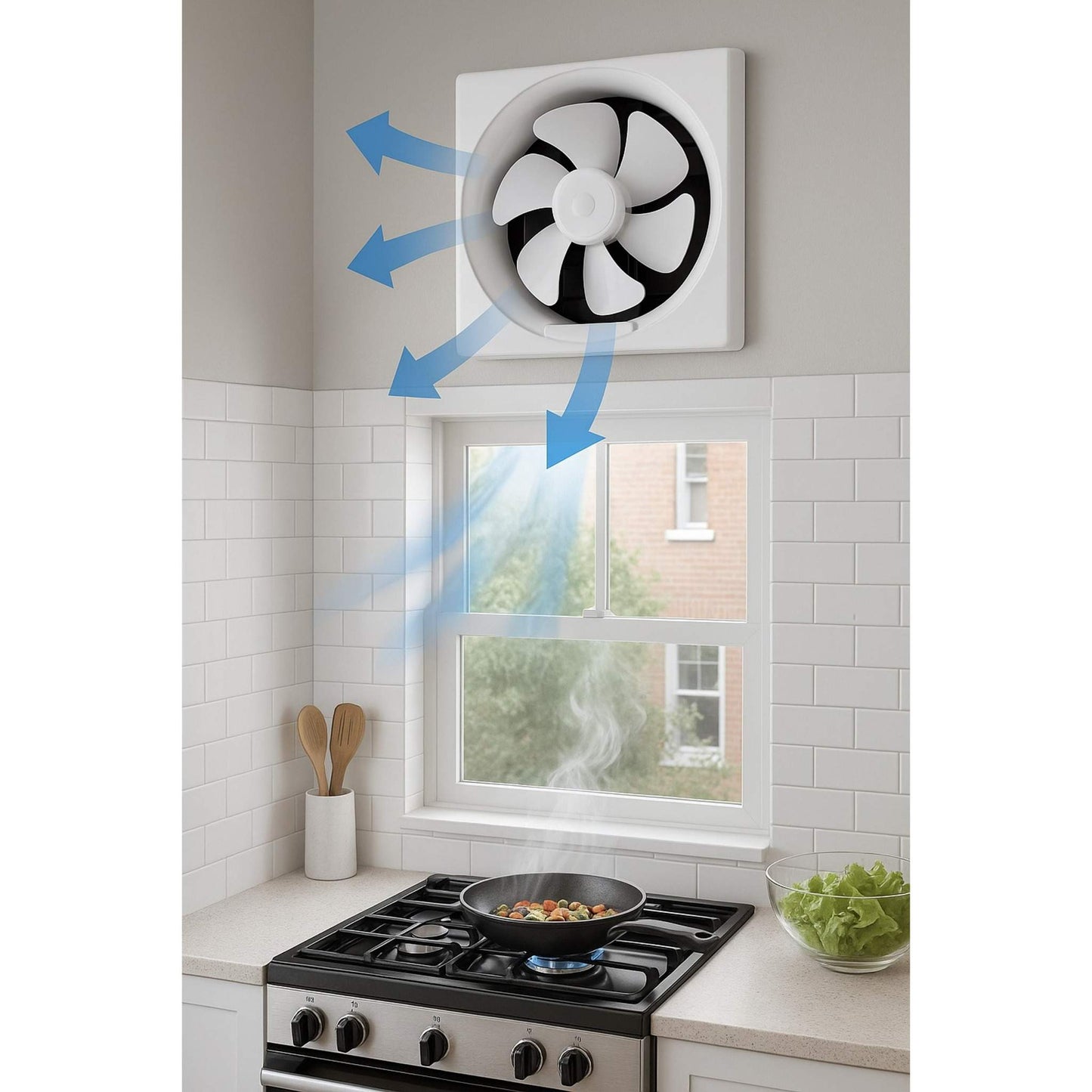 Extractor De Aire Industrial Para Baño, Cocina. 10 Pulgadas Blanco