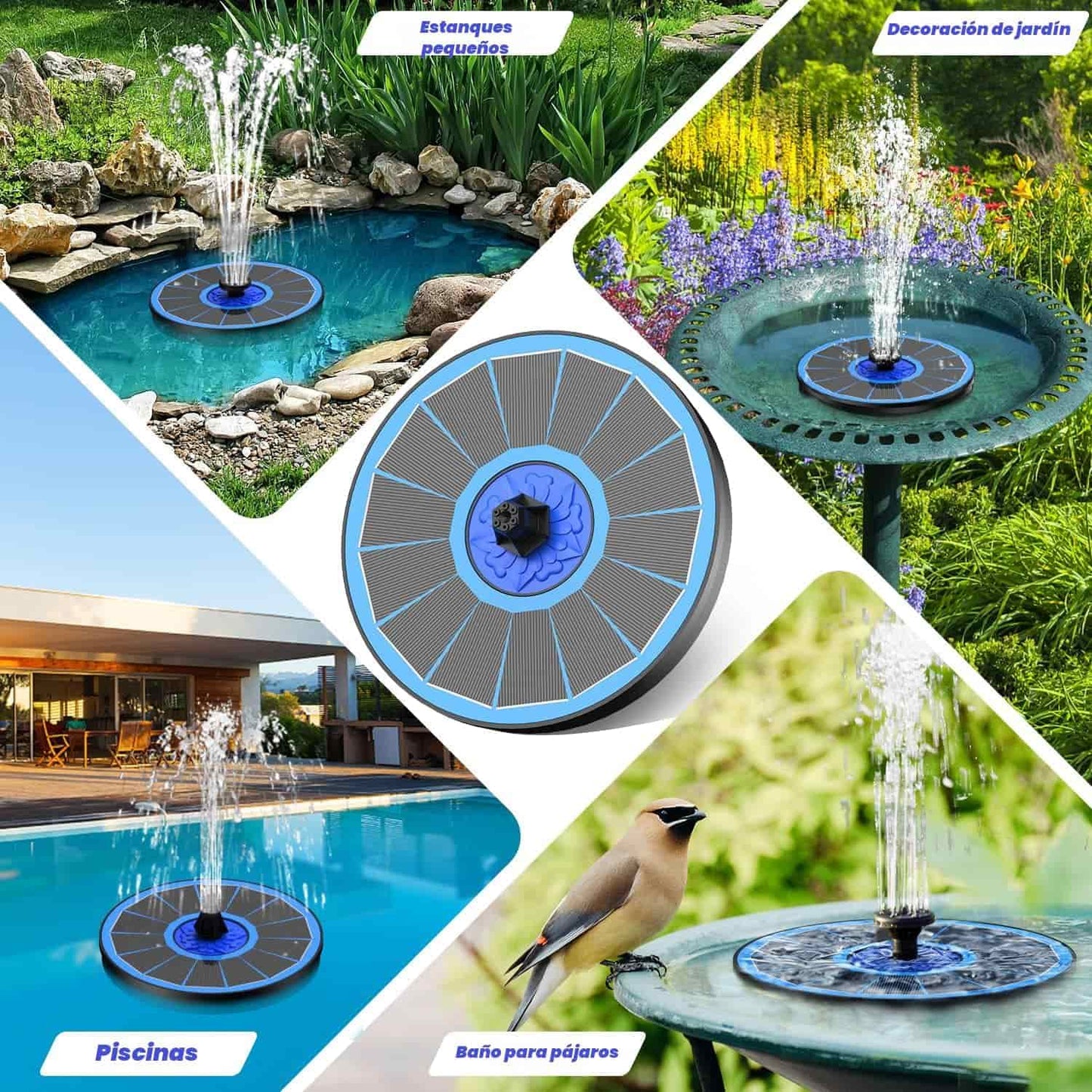 Fuente De Agua Decorativa Solar.