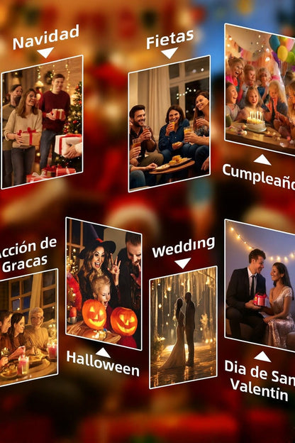 Proyector Reflector De Figuras De Navidad Giratorias.