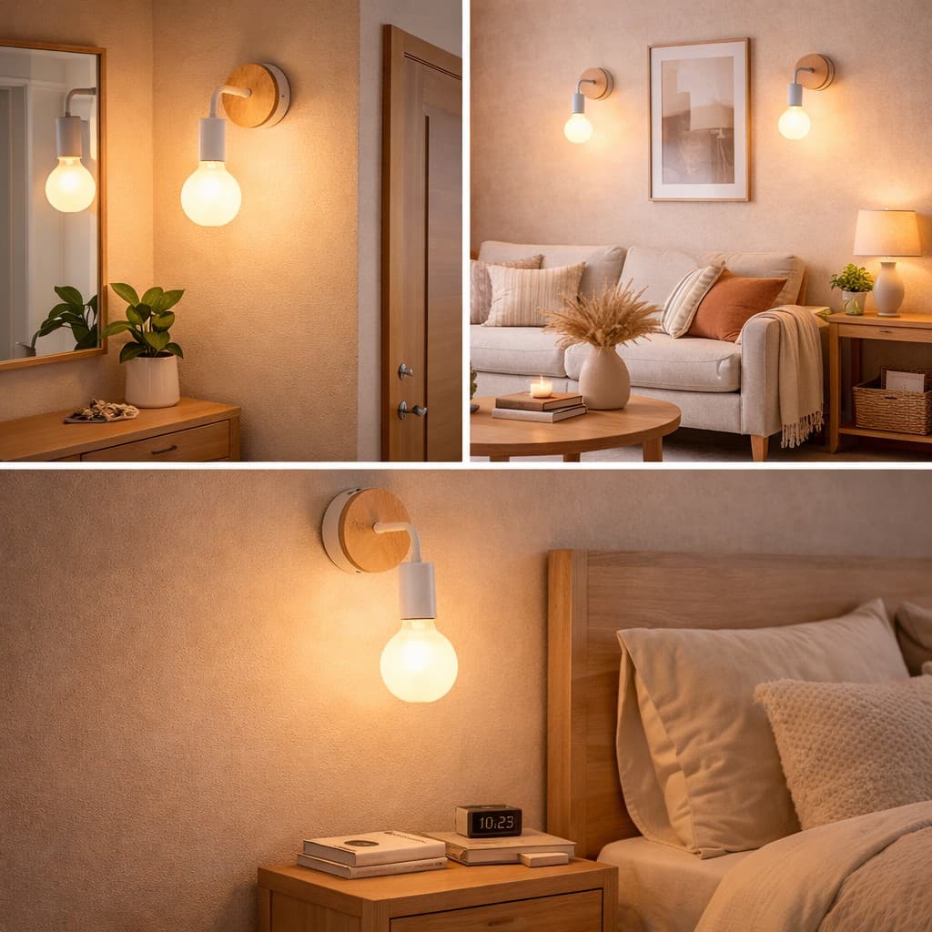 Lámpara Aplique Pared Pack X2 Unidades Color Blanco