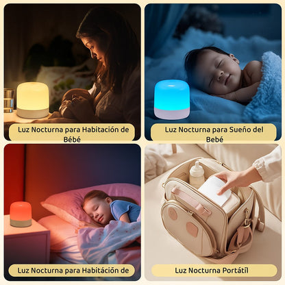 Lámpara Led Mesa Táctil Despertador Recargable Control Bebe
