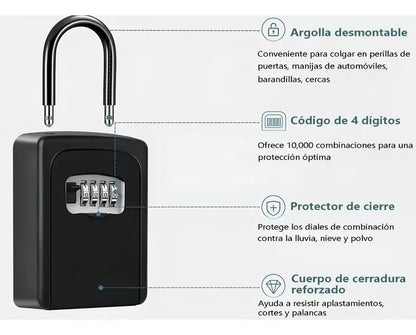Porta Llaves De Pared Caja Seguridad Candado 100% Metálico