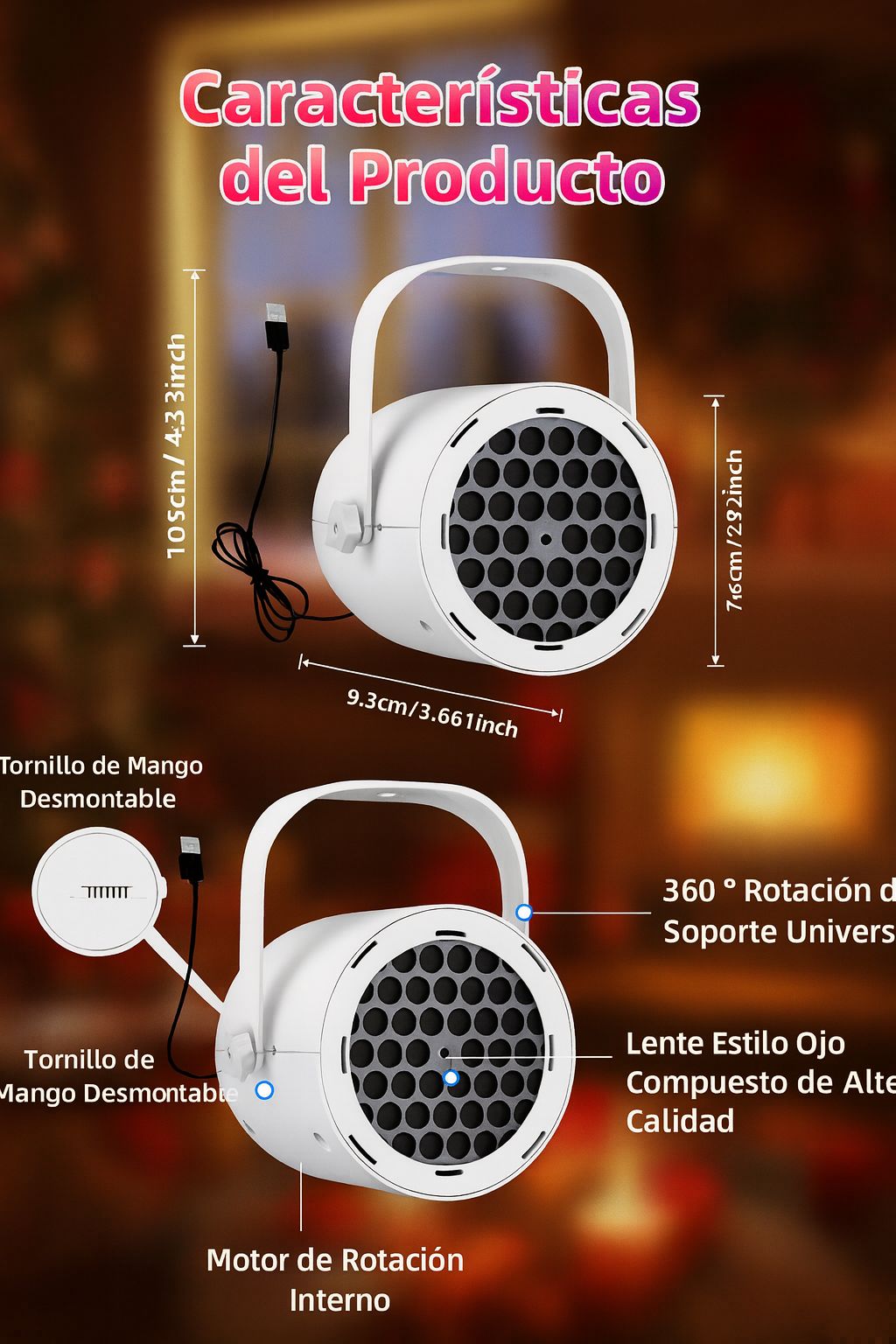 Proyector Reflector De Figuras De Navidad Giratorias.